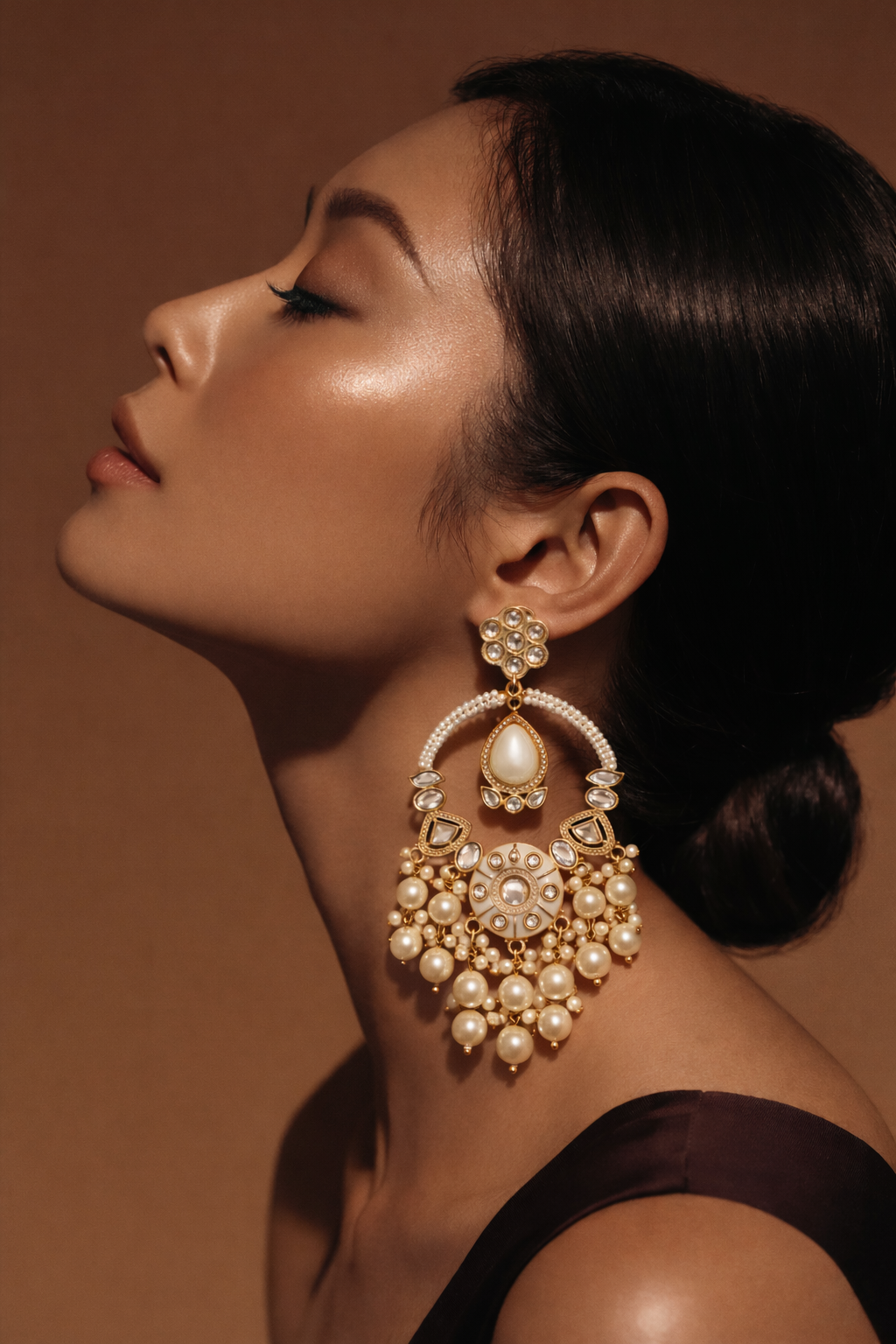 Pearl Royale Chandbali Earrings