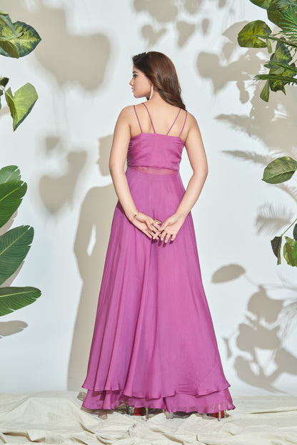 DUSTY ROSE INDOWESTERN WITH HAND EMBROIDERY
