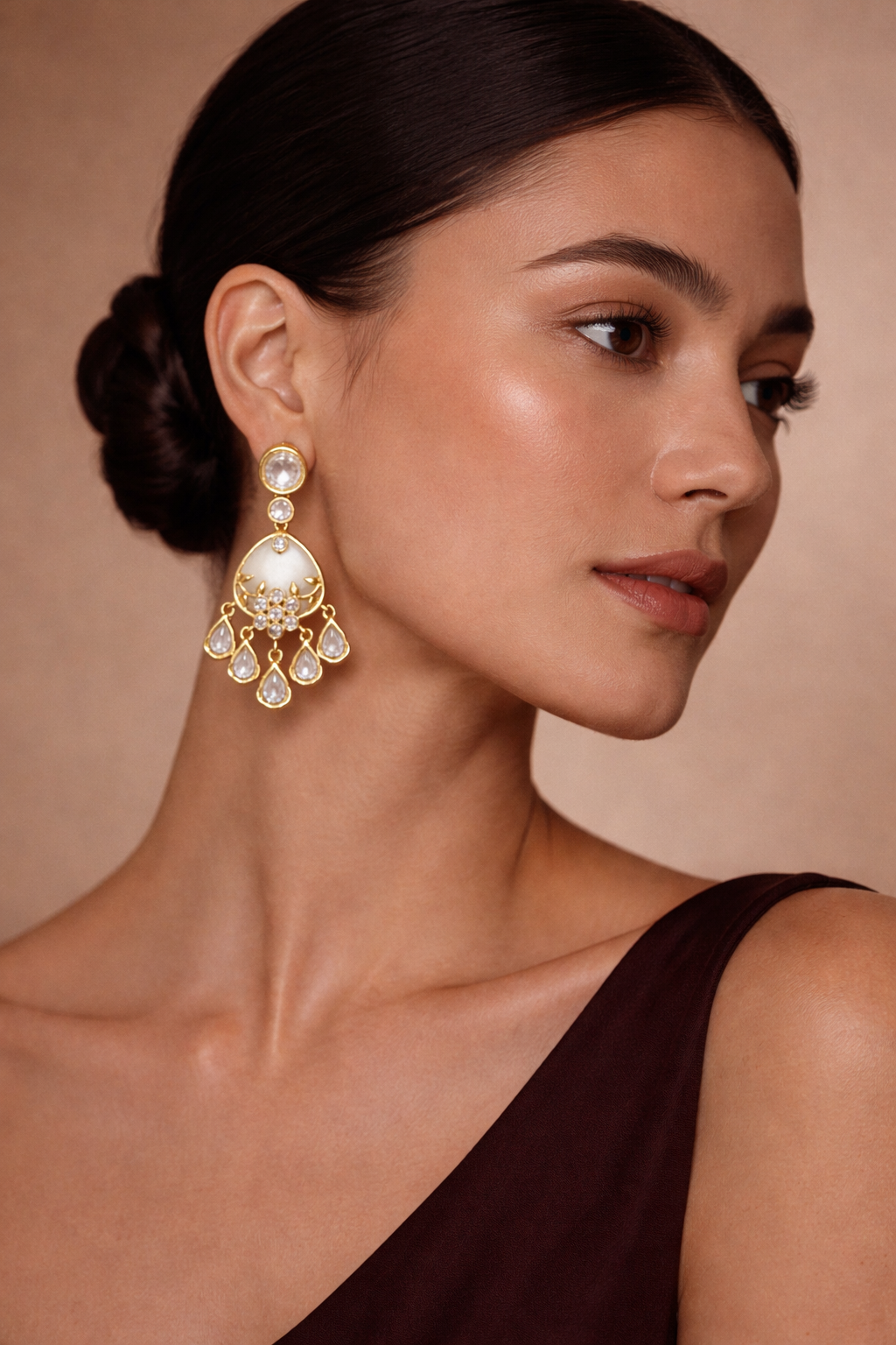 Ivory Flora Drop Earrings