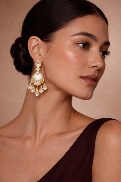 Ivory Flora Drop Earrings