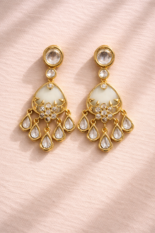 Ivory Flora Drop Earrings