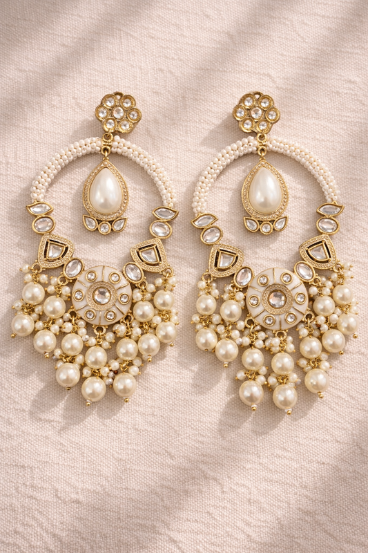 Pearl Royale Chandbali Earrings