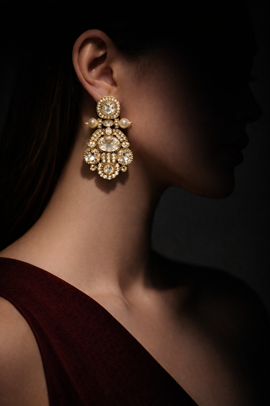 Imperial Crystal Pearl Earrings