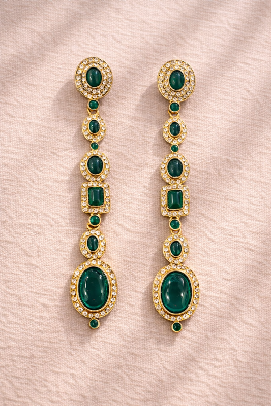 Emerald Tide Cascade Earrings