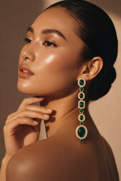 Emerald Tide Cascade Earrings