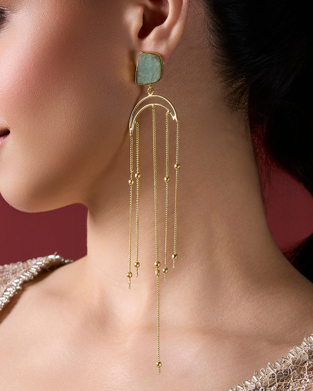 Cyan Moon light earrings